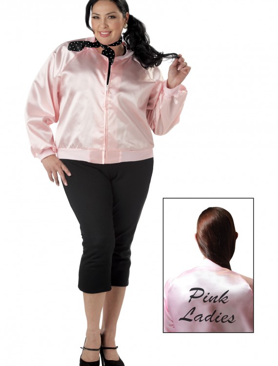 Plus Size Pink Ladies Jacket, halloween costume (Plus Size Pink Ladies Jacket)