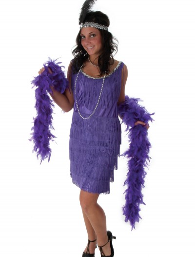 Plus Size Purple Fringe Flapper Dress, halloween costume (Plus Size Purple Fringe Flapper Dress)