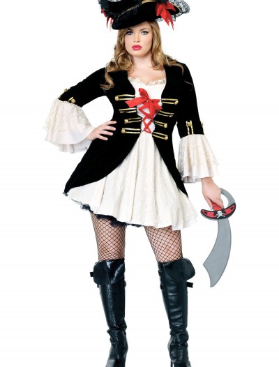 Plus Size Sexy Captain Swashbuckler Costume, halloween costume (Plus Size Sexy Captain Swashbuckler Costume)