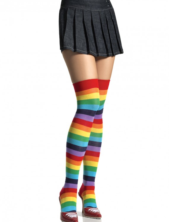 Rainbow Thigh High Stockings, halloween costume (Rainbow Thigh High Stockings)