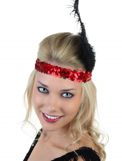 Red and Black Flapper Headband, halloween costume (Red and Black Flapper Headband)