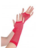 Red Fishnet Long Gloves, halloween costume (Red Fishnet Long Gloves)