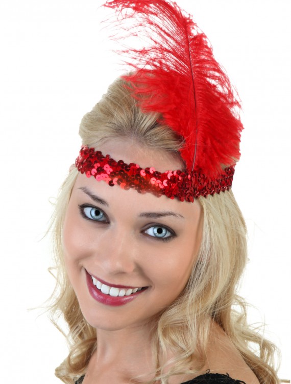 Red Flapper Headband, halloween costume (Red Flapper Headband)