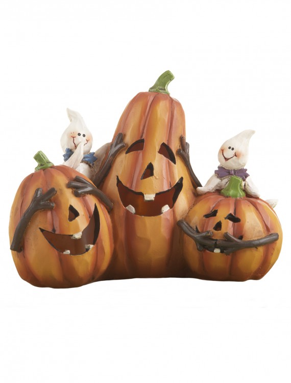Resin LED Pumpkin Trio, halloween costume (Resin LED Pumpkin Trio)