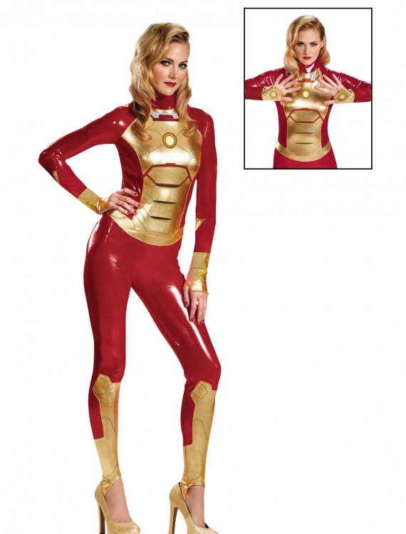 Sassy Iron Man Mark 42 Lycra Bodysuit Costume, halloween costume (Sassy Iron Man Mark 42 Lycra Bodysuit Costume)
