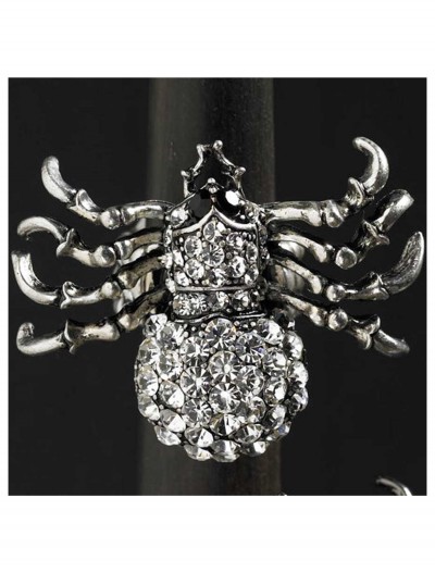 Silver and Crystal Spider Stretch Ring, halloween costume (Silver and Crystal Spider Stretch Ring)