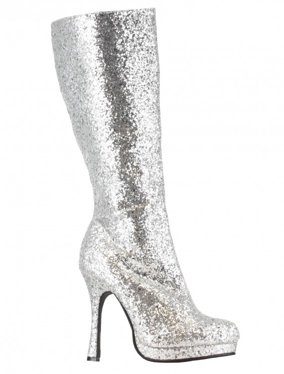 Silver Glitter Boots, halloween costume (Silver Glitter Boots)