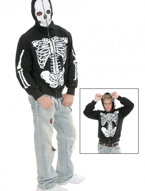 Skeleton Hooded Sweatshirt, halloween costume (Skeleton Hooded Sweatshirt)