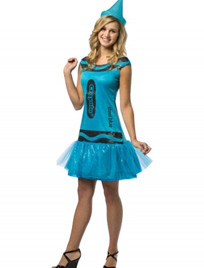 Tween Crayola Steel Blue Glitz Dress, halloween costume (Tween Crayola Steel Blue Glitz Dress)