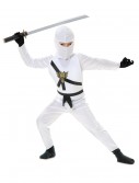 White Child Ninja Costume, halloween costume (White Child Ninja Costume)