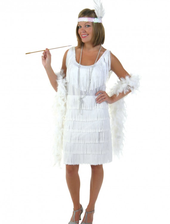 White Flapper Girl Costume, halloween costume (White Flapper Girl Costume)