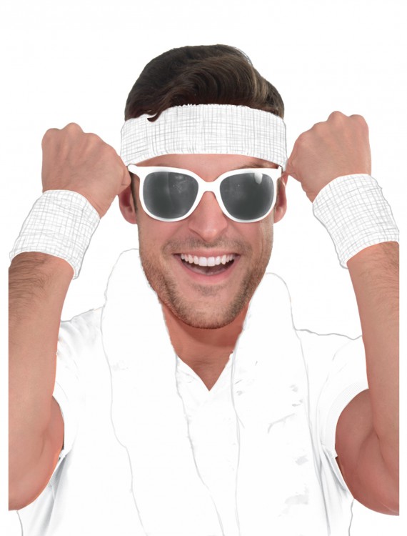 White Headband and Wristband Kit, halloween costume (White Headband and Wristband Kit)