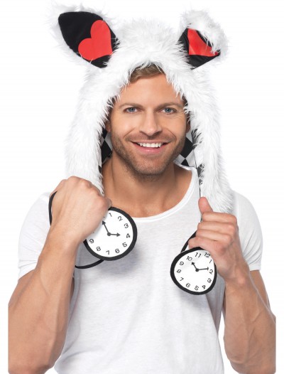 White Rabbit Furry Hood Hat, halloween costume (White Rabbit Furry Hood Hat)