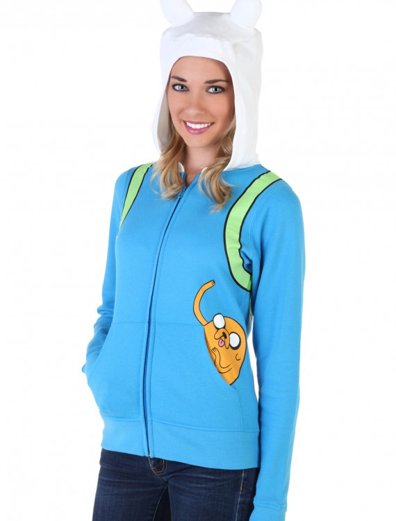 Women's Adventure Time Jake Pocket Hoodie, halloween costume (Women's Adventure Time Jake Pocket Hoodie)
