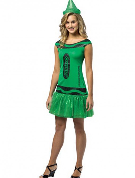 Women's Crayola Glitz Emerald Dress, halloween costume (Women's Crayola Glitz Emerald Dress)