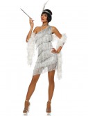 Women's Dazzling Silver Flapper Dress, halloween costume (Women's Dazzling Silver Flapper Dress)