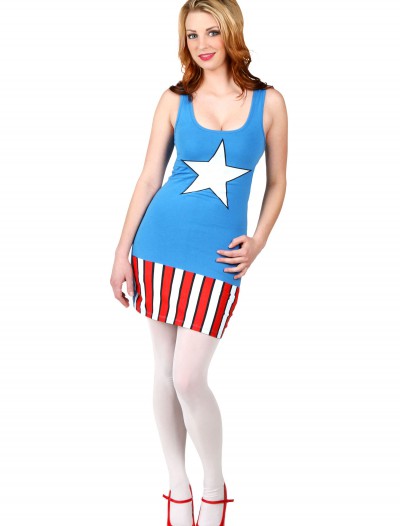 Womens I Am Captain America Tunic Tank, halloween costume (Womens I Am Captain America Tunic Tank)