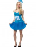 Womens M&M Blue Party Dress, halloween costume (Womens M&M Blue Party Dress)