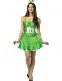 Womens M&M Green Party Dress, halloween costume (Womens M&M Green Party Dress)