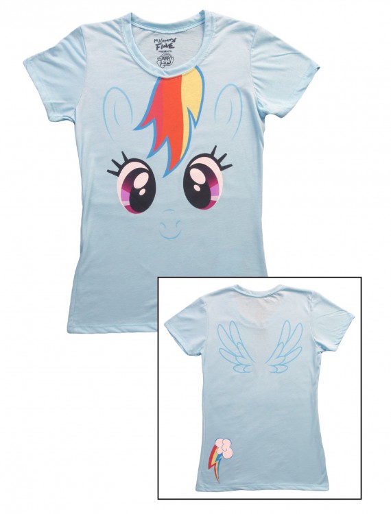 Womens My Little Pony Rainbow Dash T-Shirt, halloween costume (Womens My Little Pony Rainbow Dash T-Shirt)