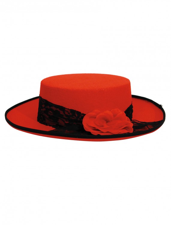 Women's Red Day of the Dead Hat, halloween costume (Women's Red Day of the Dead Hat)