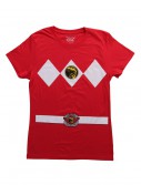 Womens Red Power Ranger Costume T-Shirt, halloween costume (Womens Red Power Ranger Costume T-Shirt)