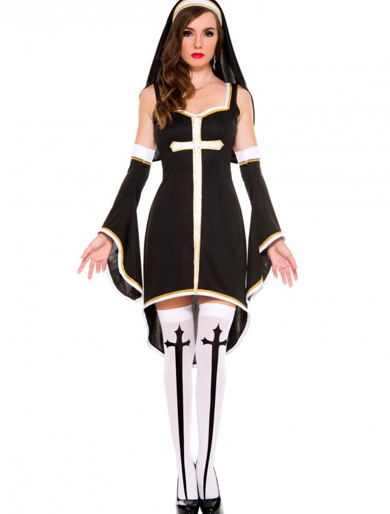Women's Sinfully Hot Nun Costume, halloween costume (Women's Sinfully Hot Nun Costume)