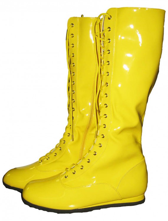 Yellow Wrestling Costume Boots, halloween costume (Yellow Wrestling Costume Boots)