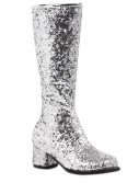 Girls Silver Glitter Go-Go Boots, halloween costume (Girls Silver Glitter Go-Go Boots)
