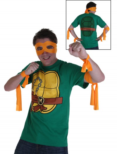 Ninja Turtles Michelangelo Costume T-Shirt, halloween costume (Ninja Turtles Michelangelo Costume T-Shirt)