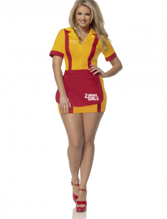 Plus Size 2 Broke Girls Waitress Costume, halloween costume (Plus Size 2 Broke Girls Waitress Costume)