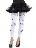 Stitched Footless Tights White, halloween costume (Stitched Footless Tights White)